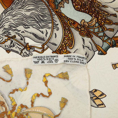 Hermes Carre 90 les Fetes du Roi Soleil Celebration of the Sun King Scarf White — view 7