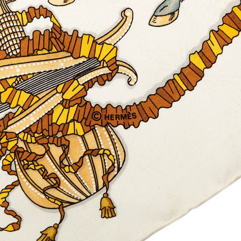 Hermes Carre 90 les Fetes du Roi Soleil Celebration of the Sun King Scarf White — view 4