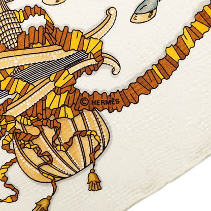 Hermes Carre 90 les Fetes du Roi Soleil Celebration of the Sun King Scarf White — view 4