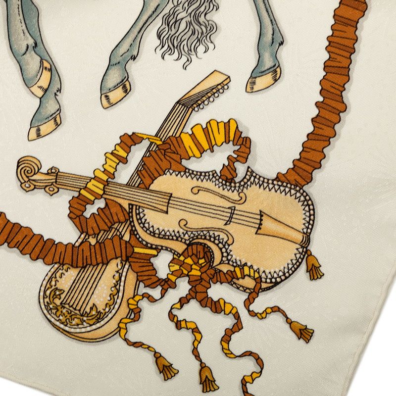 Hermes Carre 90 les Fetes du Roi Soleil Celebration of the Sun King Scarf White — view 5