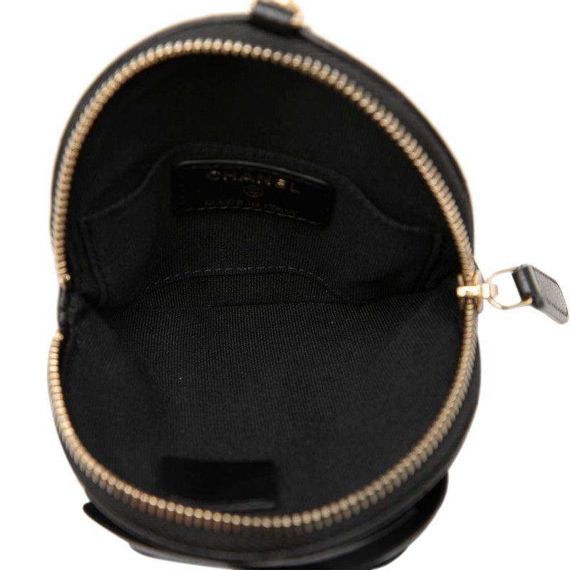 Chanel Camellia Quilted Coin Purse Black Lambskin — view 4
