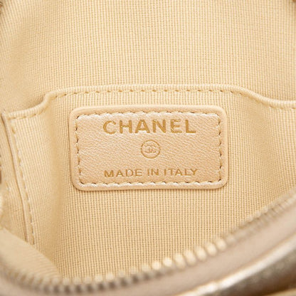 Chanel Camellia Quilted Coin Purse Gold Lambskin — view 5