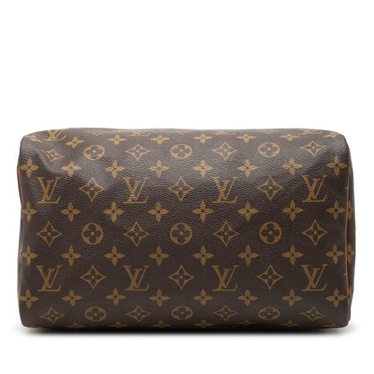 Louis Vuitton Monogram Speedy 30 Mini Boston Bag Brown Leather — view 3