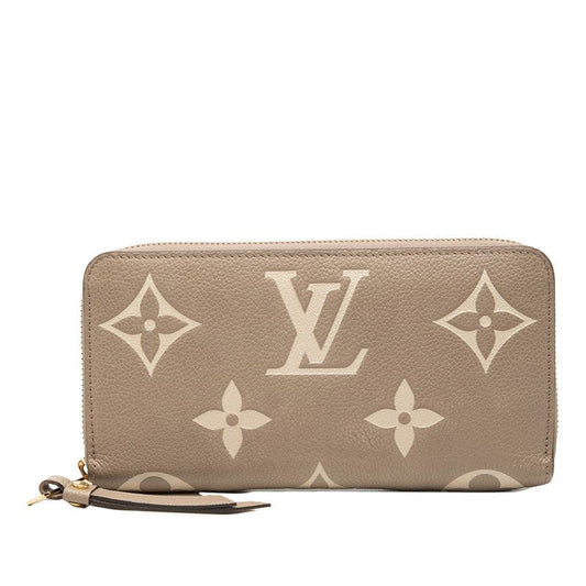 Louis Vuitton Monogram Empreinte Zippy Wallet Zip Around Tourtel Cream Beige