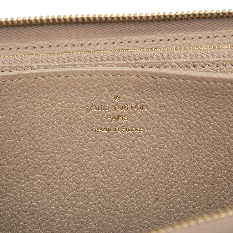Louis Vuitton Monogram Empreinte Zippy Wallet Zip Around Tourtel Cream Beige — view 6