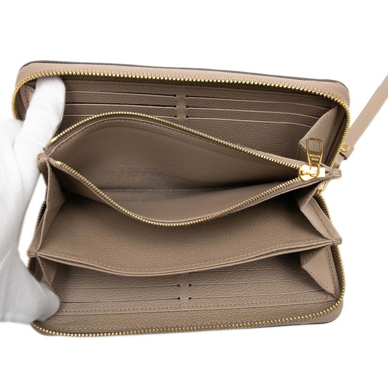 Louis Vuitton Monogram Empreinte Zippy Wallet Zip Around Tourtel Cream Beige — view 4