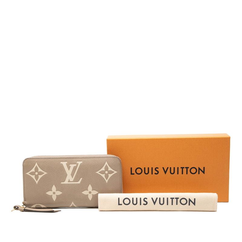 Louis Vuitton Monogram Empreinte Zippy Wallet Zip Around Tourtel Cream Beige — view 7