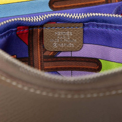 Hermes Azap Silk in Compact Coin Case Brown Silver Veau — view 5