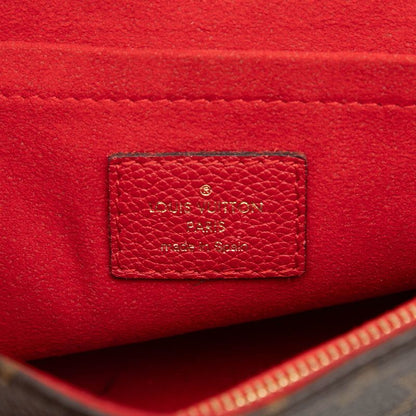 Louis Vuitton Monogram Saint Placide Chain Shoulder Bag Brown Cerise Red Leather — view 5