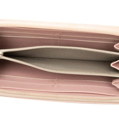 Chanel CC Logo Zip Around Wallet Pink Caviar Leather — view 4