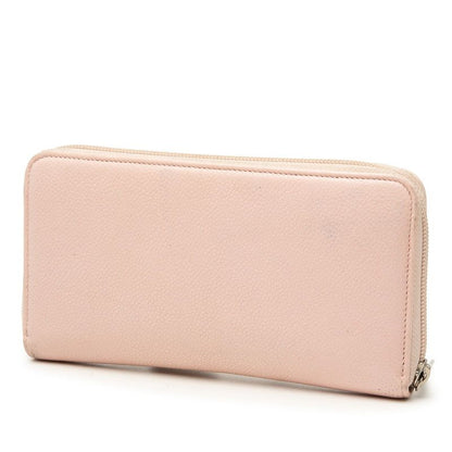 Chanel CC Logo Zip Around Wallet Pink Caviar Leather — view 2