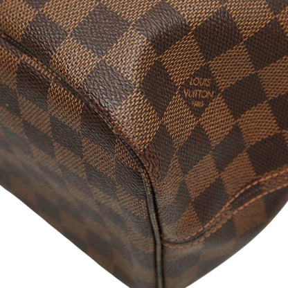 Louis Vuitton Damier Neverfull MM Shoulder Bag Tote Brown Leather — view 7