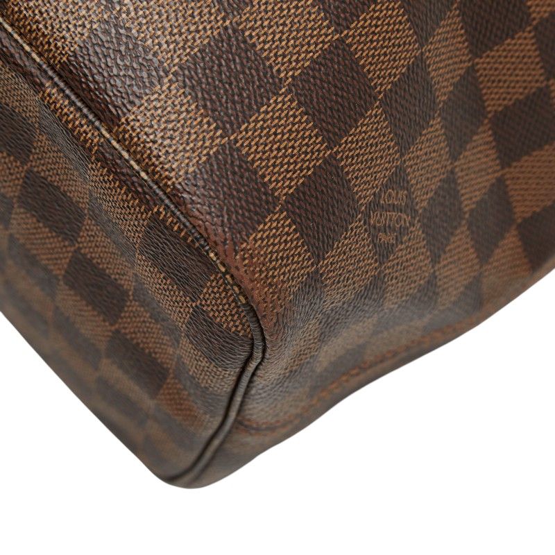 Louis Vuitton Damier Neverfull MM Shoulder Bag Tote Brown Leather — view 5
