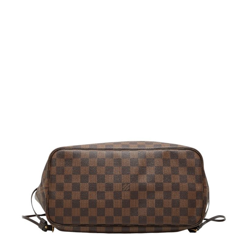 Louis Vuitton Damier Neverfull MM Shoulder Bag Tote Brown Leather — view 3