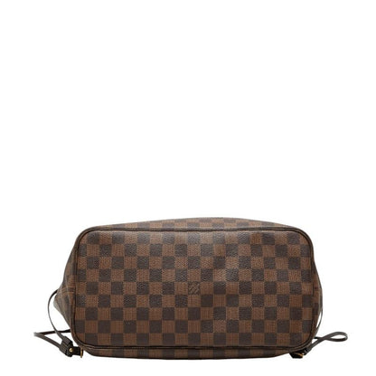 Louis Vuitton Damier Neverfull MM Shoulder Bag Tote Brown Leather — view 3