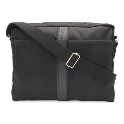 Hermes Acapulco Besace MM Shoulder Bag Crossbody Nylon Leather Black