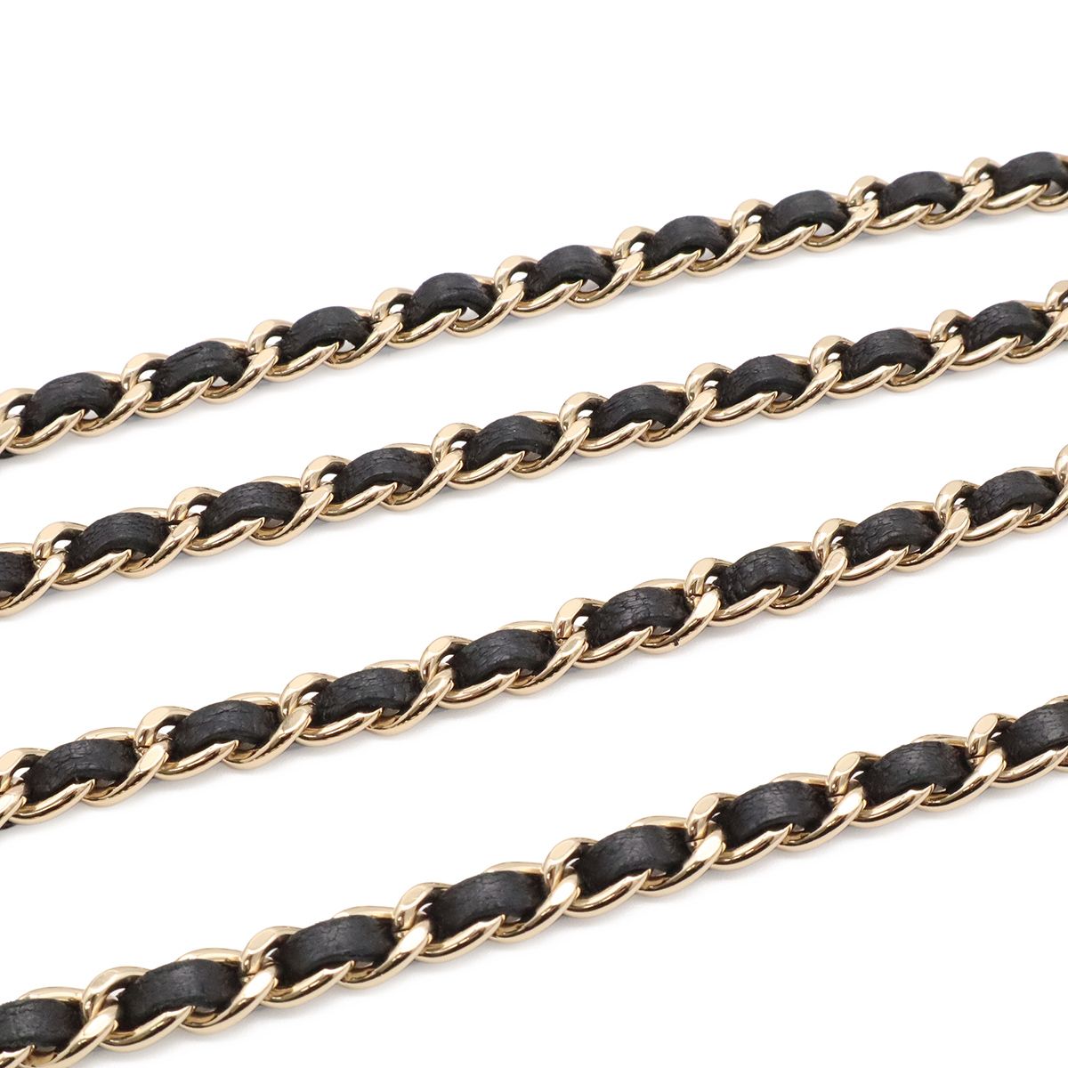 Chanel Logo Tweed Chain Shoulder Pouch Pochette Vinyl Leather Clear Black Gold — view 4