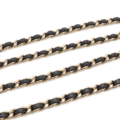 Chanel Logo Tweed Chain Shoulder Pouch Pochette Vinyl Leather Clear Black Gold — view 4