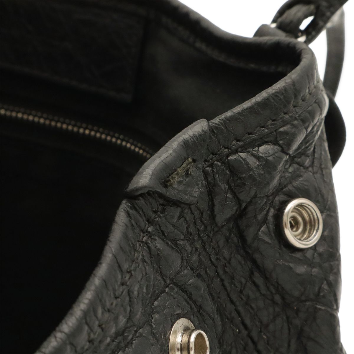 Balenciaga Exclusive Line Navy Cabas XS Tote 2-Way Shoulder Bag Leather Black — view 4