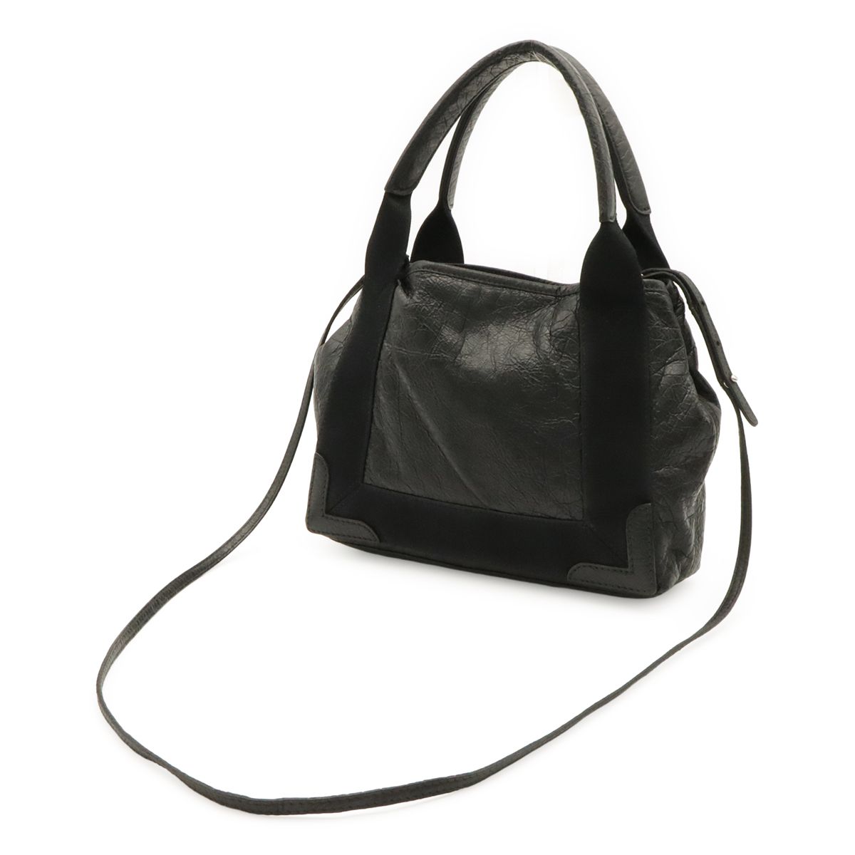 Balenciaga Exclusive Line Navy Cabas XS Tote 2-Way Shoulder Bag Leather Black — view 2