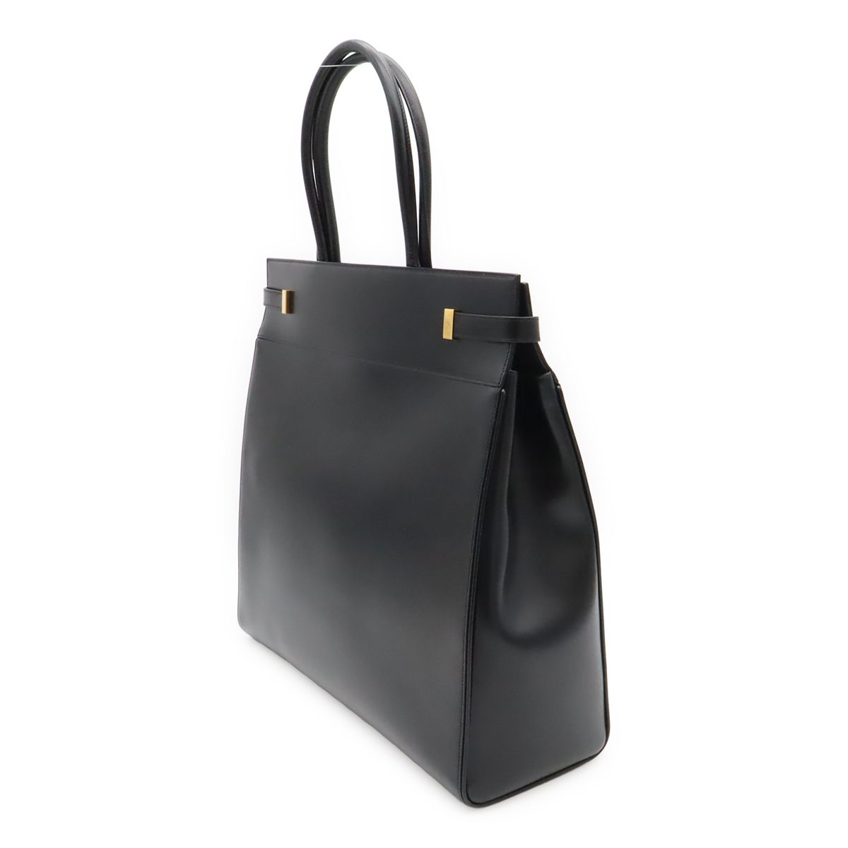 Saint Laurent Paris YSL Manhattan S Tote Leather Black Gold — view 2