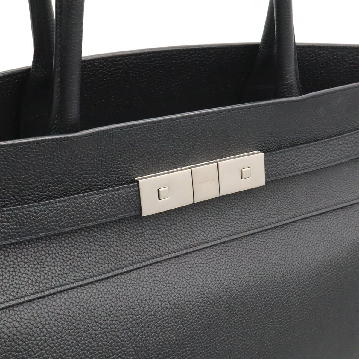 Saint Laurent Paris YSL Manhattan S Tote Leather Black Silver — view 7