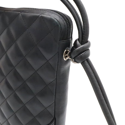 Chanel Cambon Line CC Logo Pochette Shoulder Bag Crossbody Soft Calf Black White — view 4