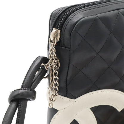 Chanel Cambon Line CC Logo Pochette Shoulder Bag Crossbody Soft Calf Black White — view 6