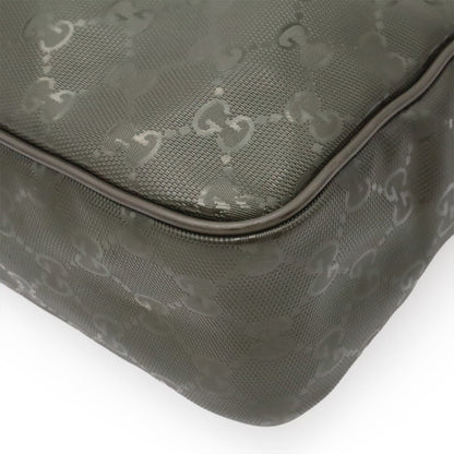 Gucci GG Supreme Plus Shoulder Bag Crossbody Leather Khaki Green Silver — view 3
