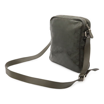 Gucci GG Supreme Plus Shoulder Bag Crossbody Leather Khaki Green Silver — view 2