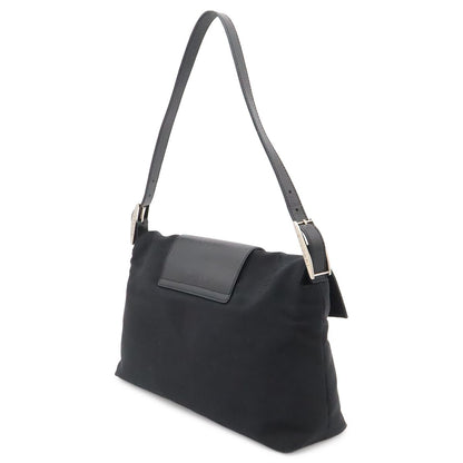 Bvlgari Logo Mania Shoulder Bag Canvas Leather Black Silver — view 2