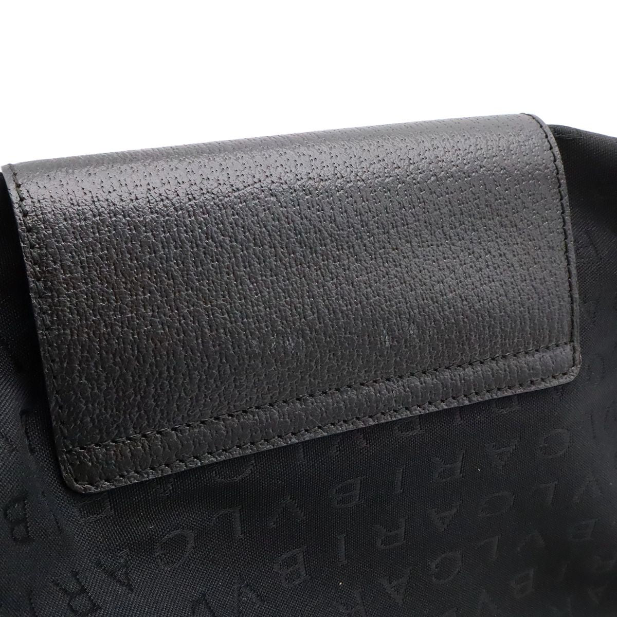 Bvlgari Logo Mania Shoulder Bag Canvas Leather Black Silver — view 8