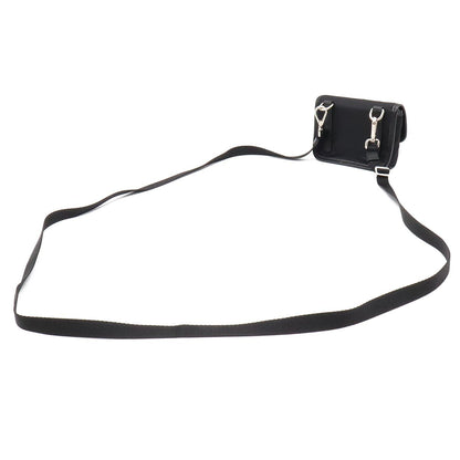 Prada Triangle Logo Shoulder Bag Pochette 2-Way Pouch Nylon Leather Nero Black — view 2