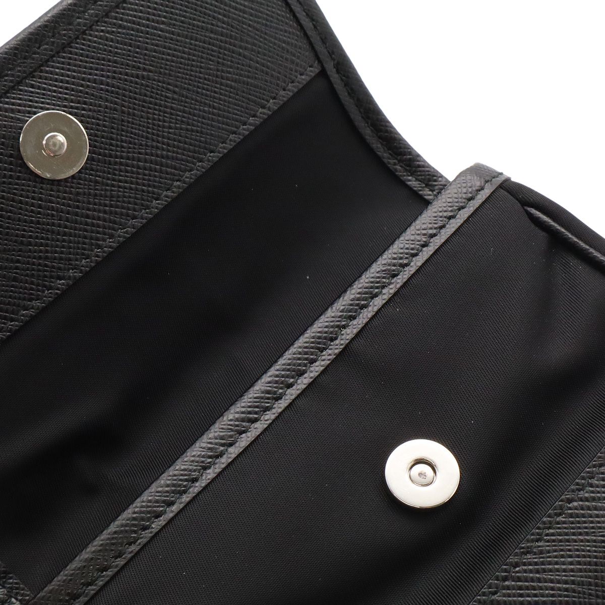 Prada Triangle Logo Shoulder Bag Pochette 2-Way Pouch Nylon Leather Nero Black — view 6