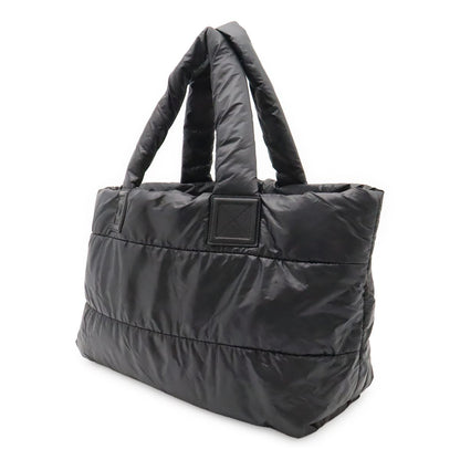 Chanel Coco Cocoon Tote GM Shoulder Bag CC Logo Nylon Leather Black Bordeaux — view 2