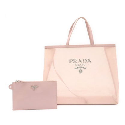 Prada Tote Shoulder Mesh Sequin Alabastro Dusty Pink Domestic Purchased