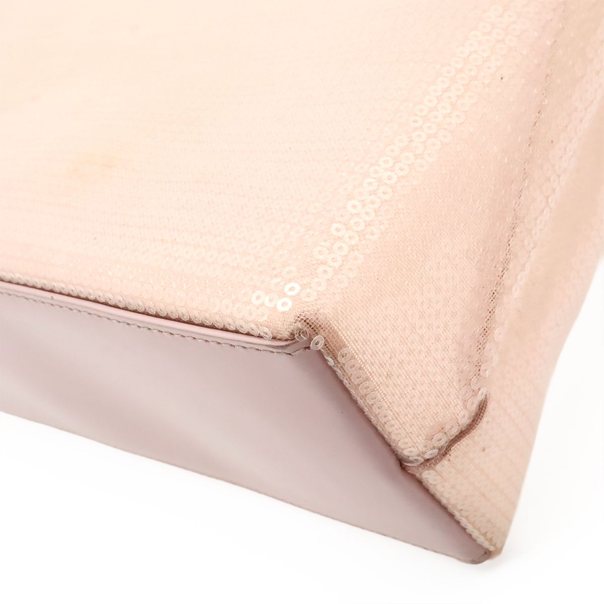 Prada Tote Shoulder Mesh Sequin Alabastro Dusty Pink Domestic Purchased — view 3