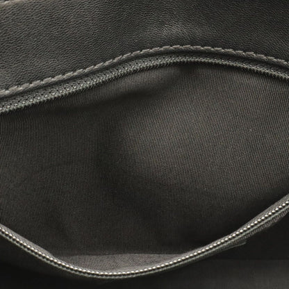Chanel Mademoiselle Vintage Double Flap Chain Shoulder Bag Leather Black Silver — view 6