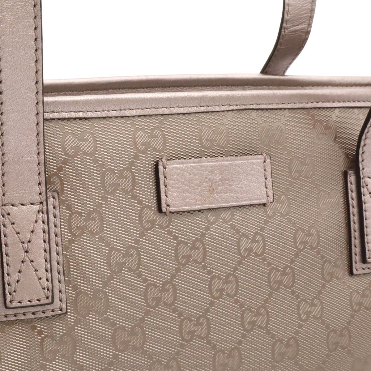Gucci GG Supreme Tote Shoulder Leather Metallic Pink — view 8
