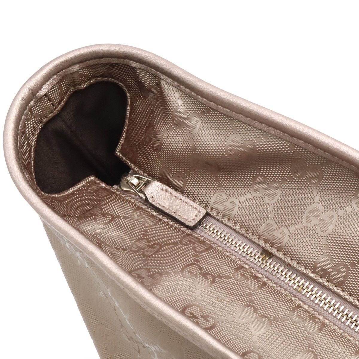 Gucci GG Supreme Tote Shoulder Leather Metallic Pink — view 5