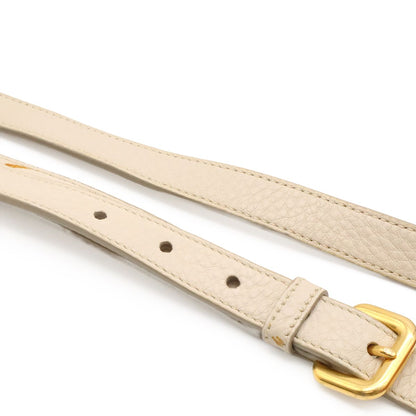 Prada Logo Jacquard Shoulder Bag Crossbody Canvas Leather Corda Khaki Beige — view 6