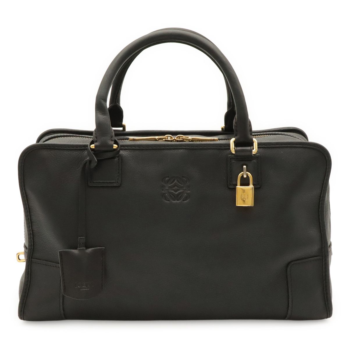 Loewe Amazona 36 Anagram Mini Boston Bag Leather Black Gold