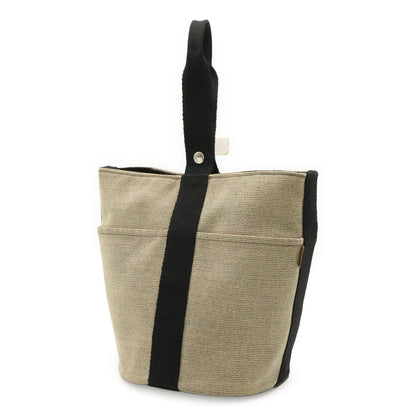 Hermes Saxo MM Handbag Toile Ash Beige Black Silver — view 2