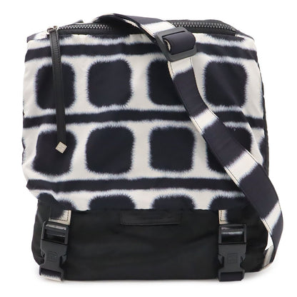 Chanel Sports Line Shoulder Bag Crossbody Reversible Nylon Leather Black White