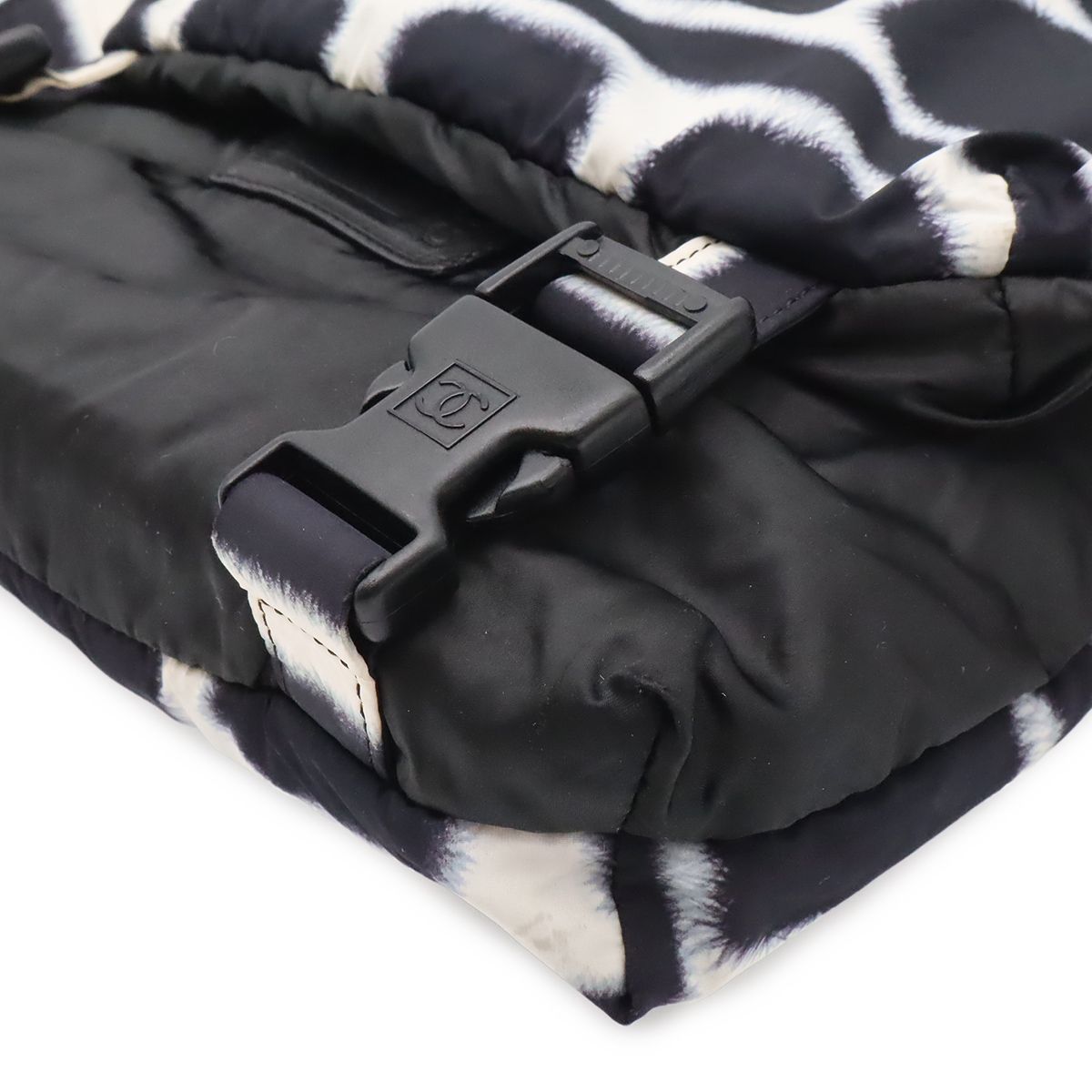 Chanel Sports Line Shoulder Bag Crossbody Reversible Nylon Leather Black White — view 3