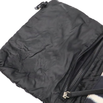 Chanel Sports Line Shoulder Bag Crossbody Reversible Nylon Leather Black White — view 4