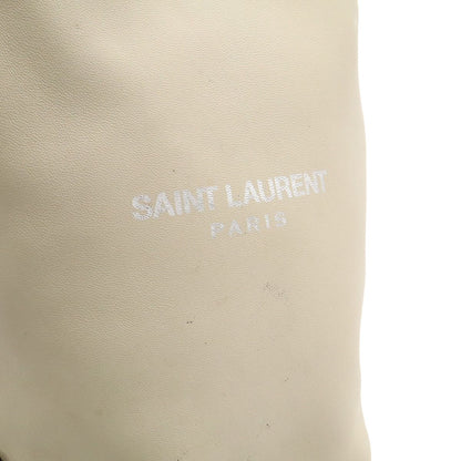 Saint Laurent Paris YSL Teddy Small Chain Shoulder Bag Drawstring Leather Ivory — view 7