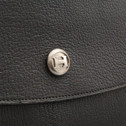 Hermes Pochette Rio Clutch Business Chevre Leather Black Silver — view 4