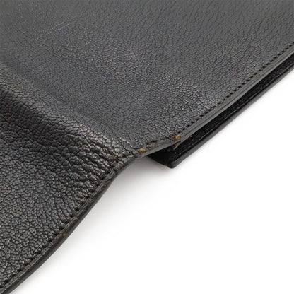 Hermes Pochette Rio Clutch Business Chevre Leather Black Silver — view 5