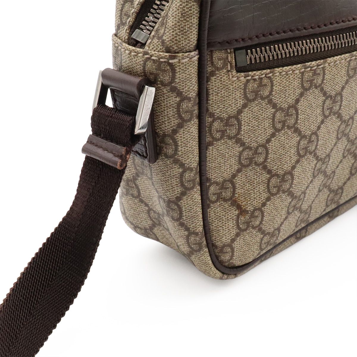 Gucci GG Supreme Plus Shoulder Bag Pochette Crossbody Leather Khaki Beige Brown — view 5